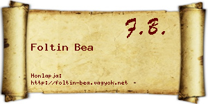 Foltin Bea névjegykártya